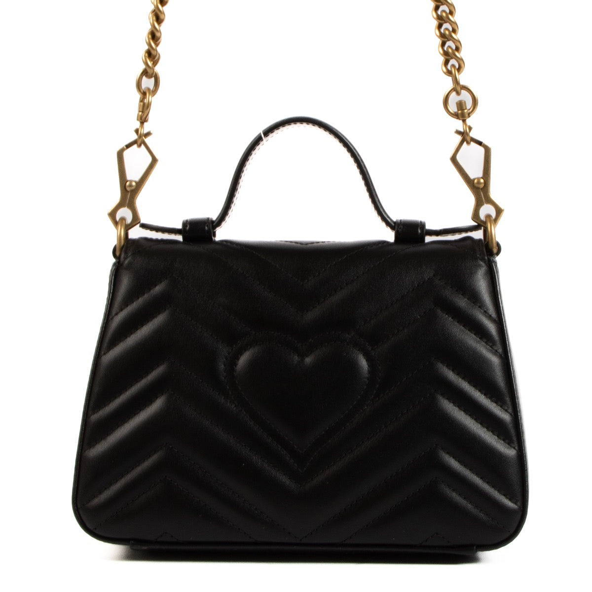 Shop safe online at Labellov in Antwerp, Brussels and Knokke this 100% authentic second hand Gucci Black Matelasse GG Marmont Mini Handbag