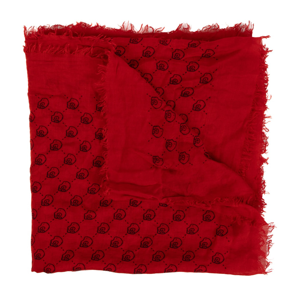 buy real authentic Gucci Red GG Skull Print Shawl safe online at Labellov.com or in Brussels, Knokke and Antwerp