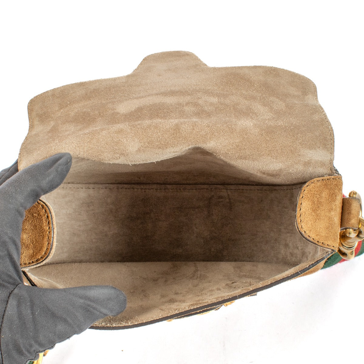Gucci Camel Suede Lady Web Bag