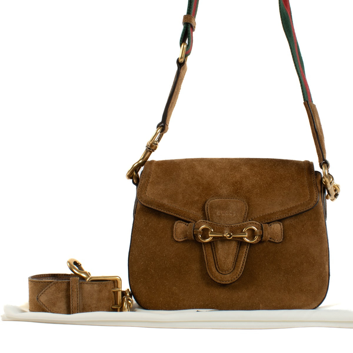 Gucci Camel Suede Lady Web Bag