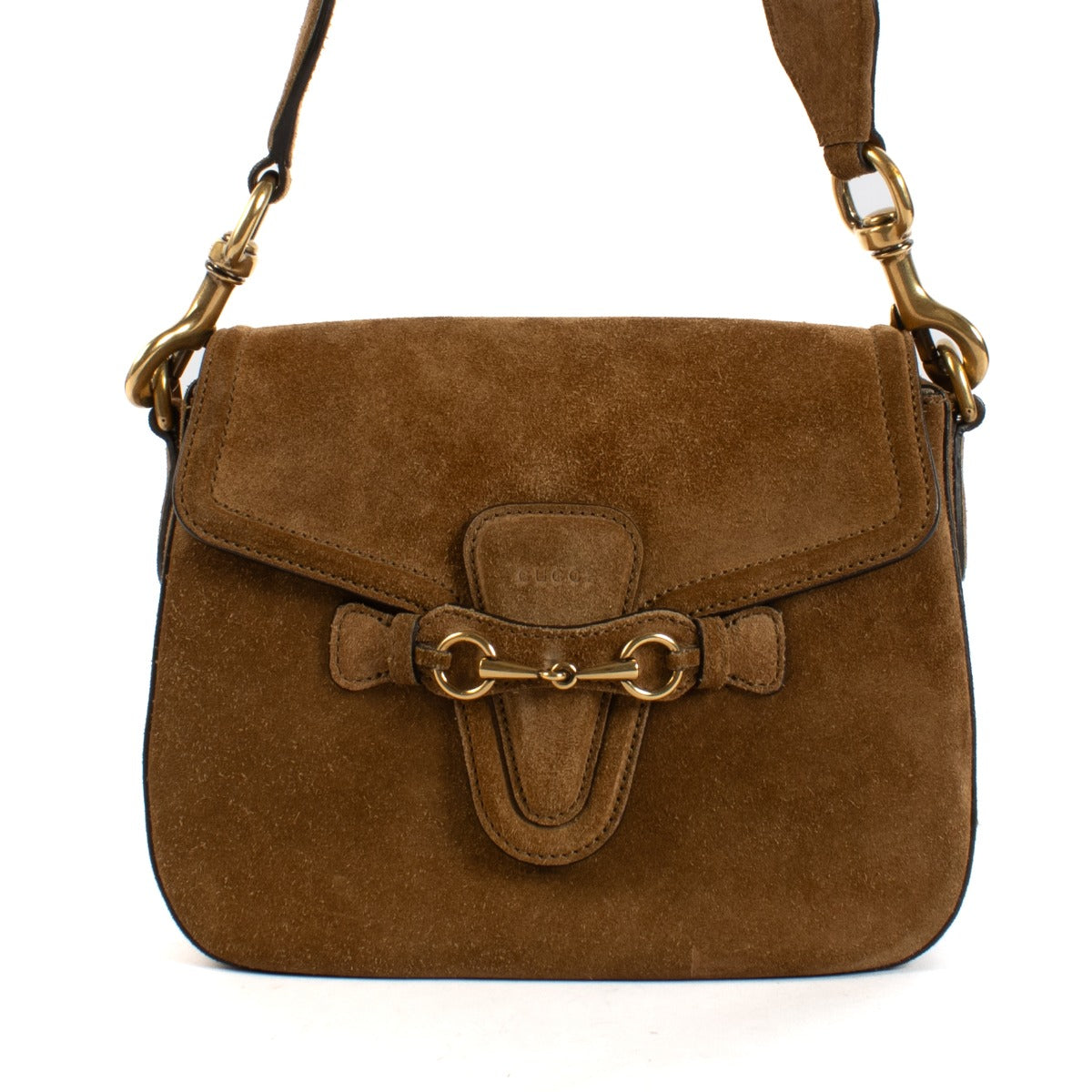 Gucci Camel Suede Lady Web Bag