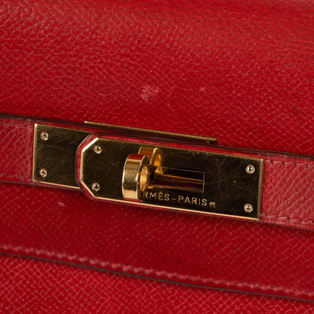 Hermès Kelly 32 Rouge Vif Courchevel GHW