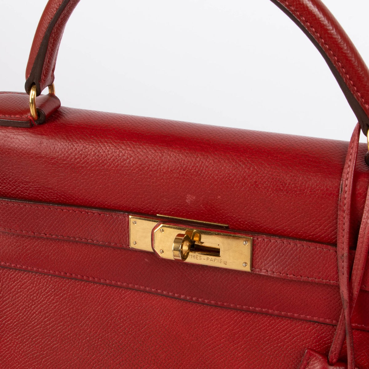 Hermès Kelly 32 Rouge Vif Courchevel GHW