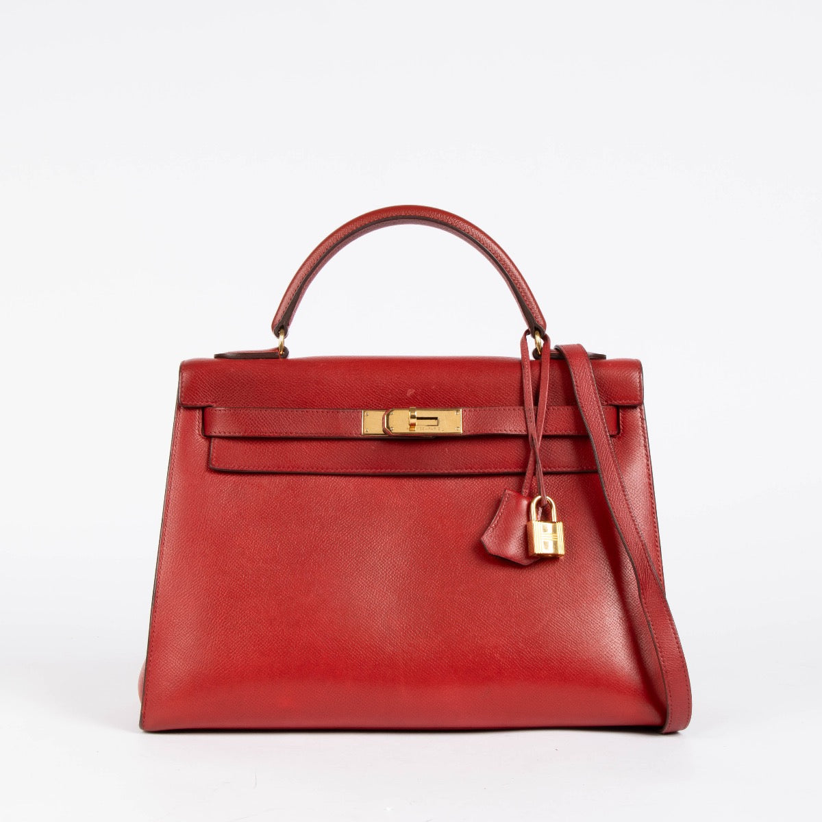 Hermès Kelly 32 Rouge Vif Courchevel GHW