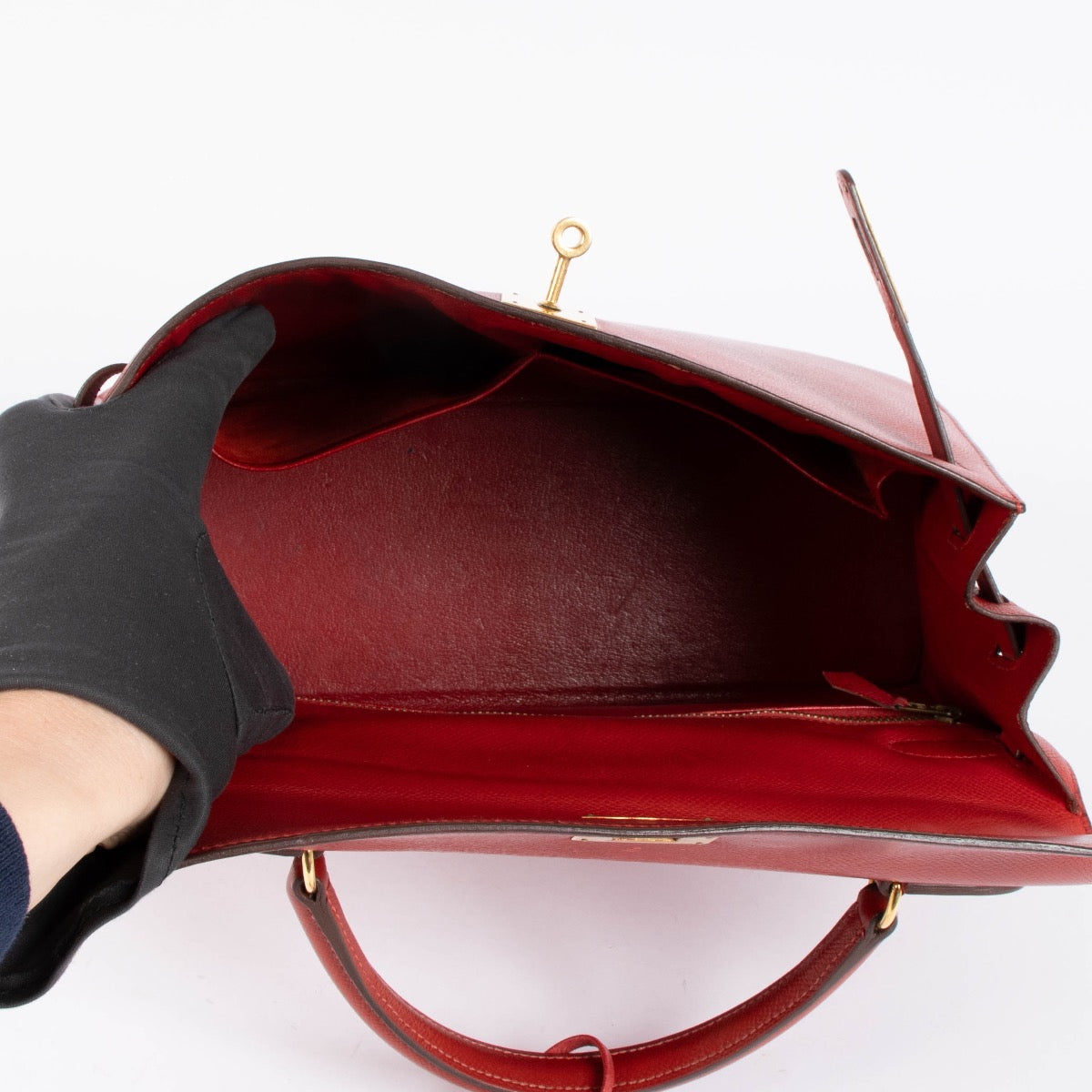 Hermès Kelly 32 Rouge Vif Courchevel GHW