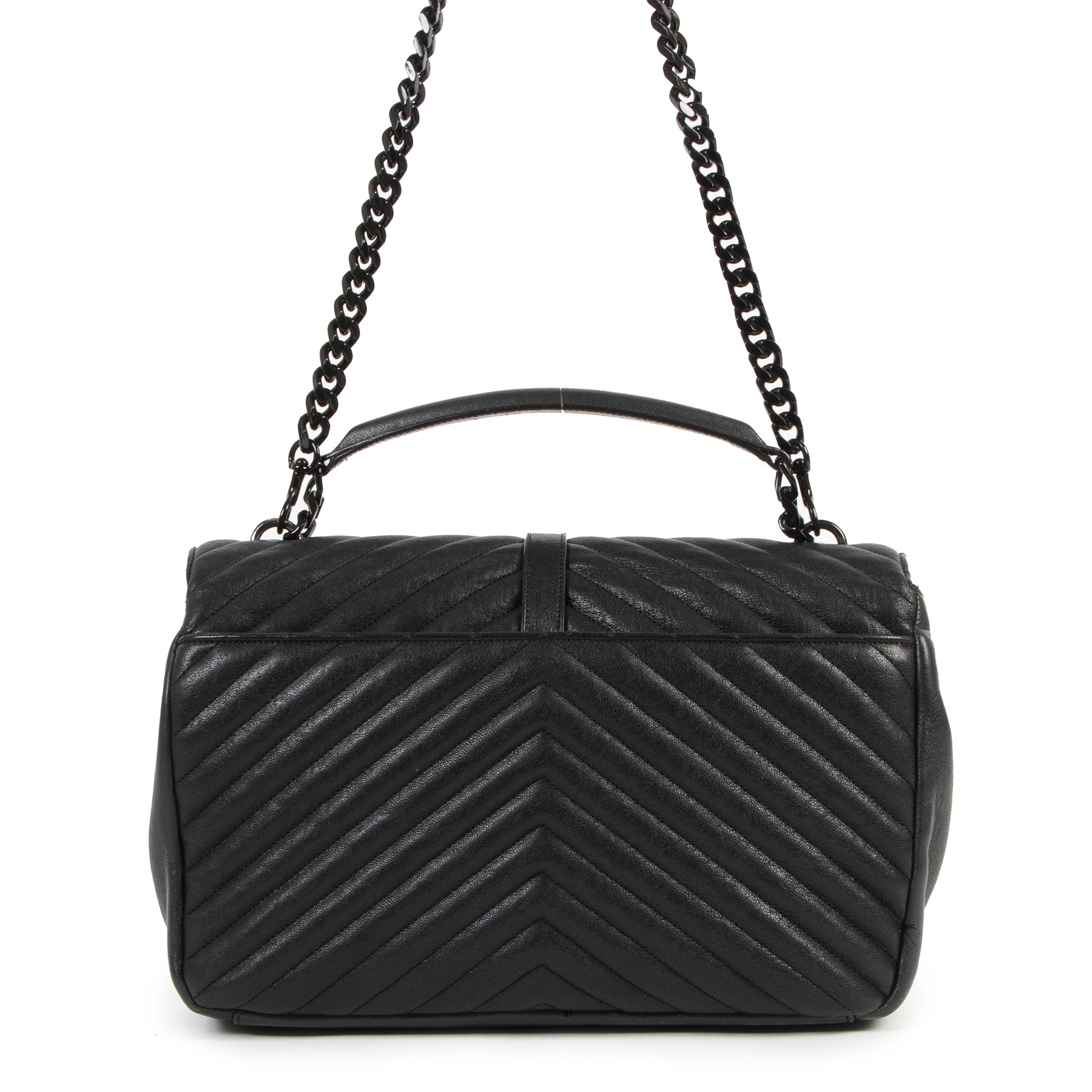 Authentic secondhand Saint Laurent So Black College Large Bag designer bags luxury vintage webshop fashion designer brands safe secure online shopping