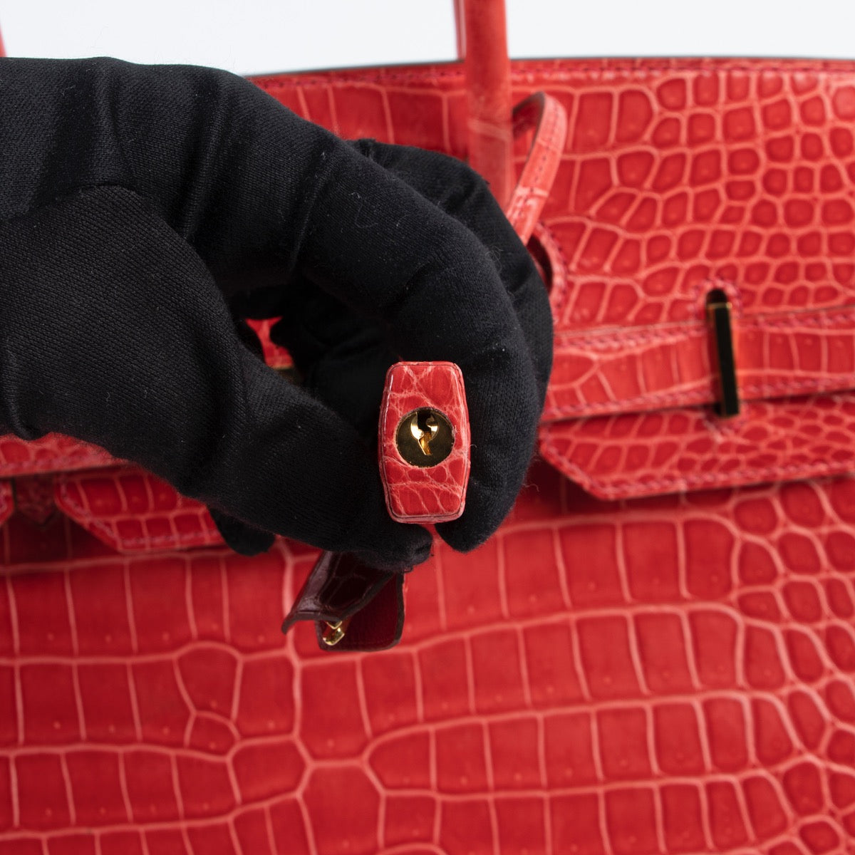 Hermès Birkin 35 Bougainvillier Shiny Crocodile Porosus Lisse Gold Hardware
