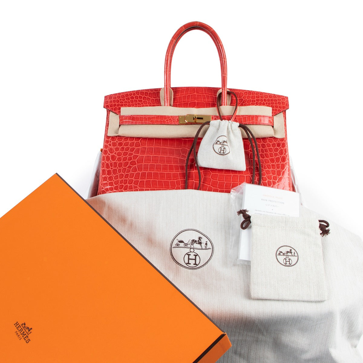 Shop safe online at Labellov in Antwerp this 100% authentic Hermès Birkin 35 Bougainvillier Crocodile Porosus GHW