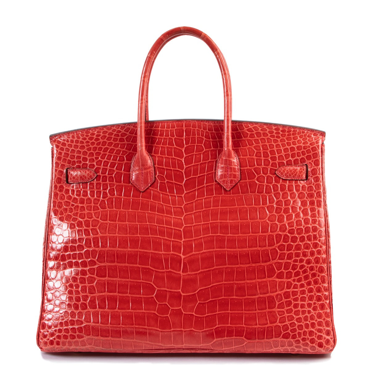 Shop safe online at Labellov in Antwerp this 100% authentic Hermès Birkin 35 Bougainvillier Crocodile Porosus GHW