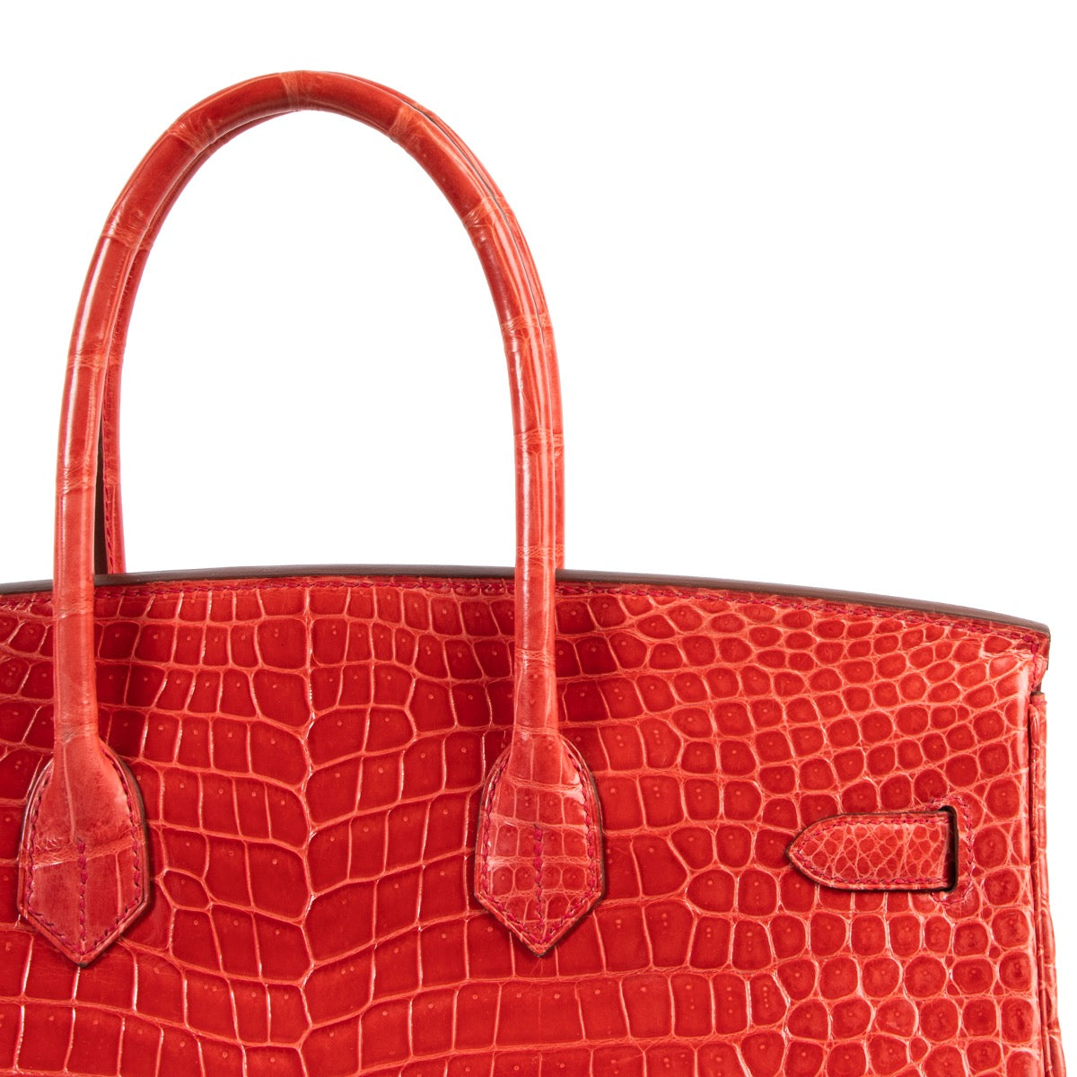 Shop safe online at Labellov in Antwerp this 100% authentic Hermès Birkin 35 Bougainvillier Crocodile Porosus GHW