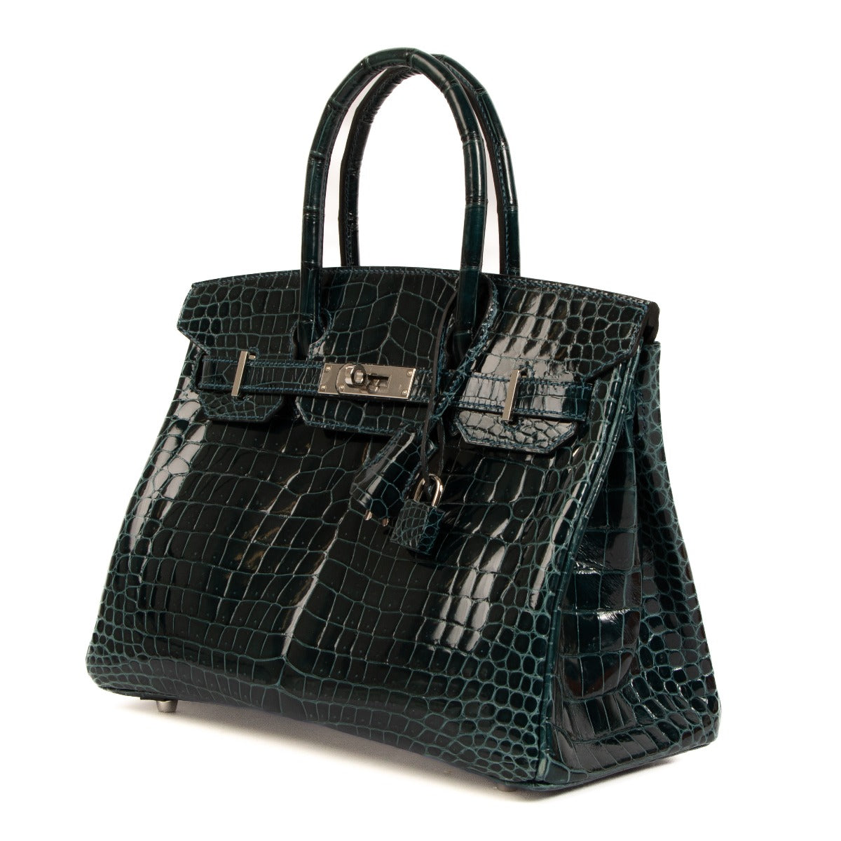 Hermès Birkin 30 Bleu Colvert Shiny Porosus Crocodile