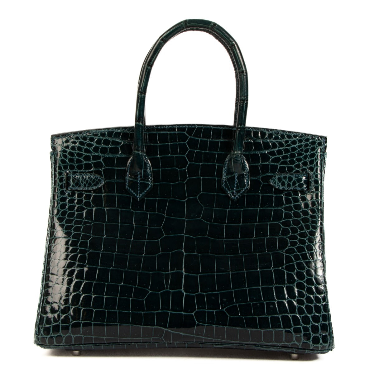 Hermès 2017 Birkin 30 Bleu Colvert Shiny Porosus Crocodile