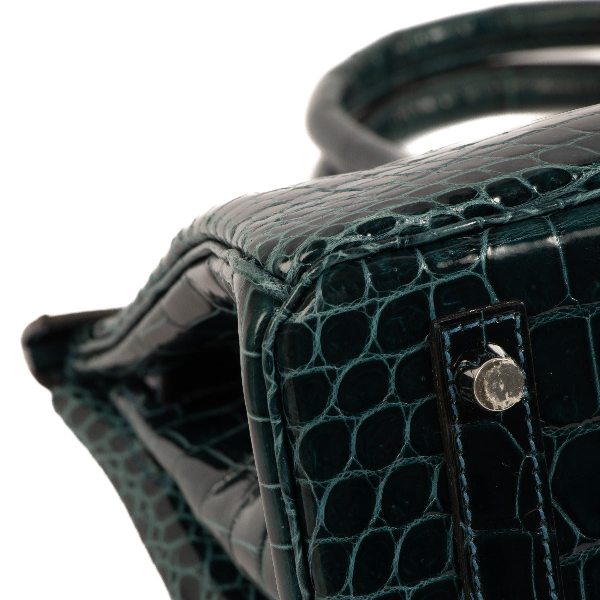 Seconde main Hermès Birkin 30 Bleu Colvert Porosus Crocodile Lisse