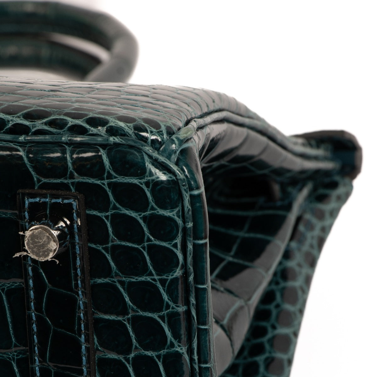 Seconde main Hermès Birkin 30 Bleu Colvert Porosus Crocodile Lisse