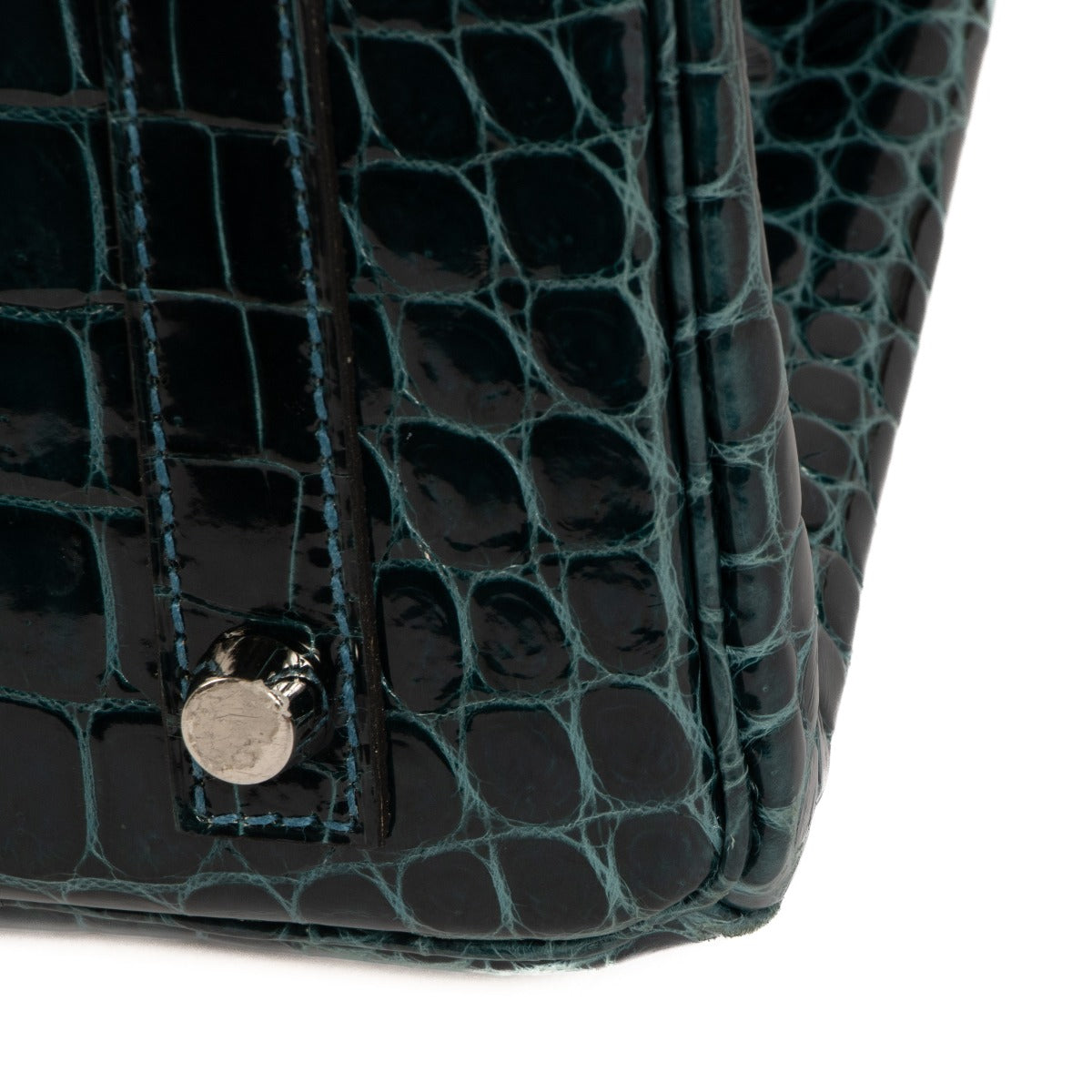 Seconde main Hermès Birkin 30 Bleu Colvert Porosus Crocodile Lisse