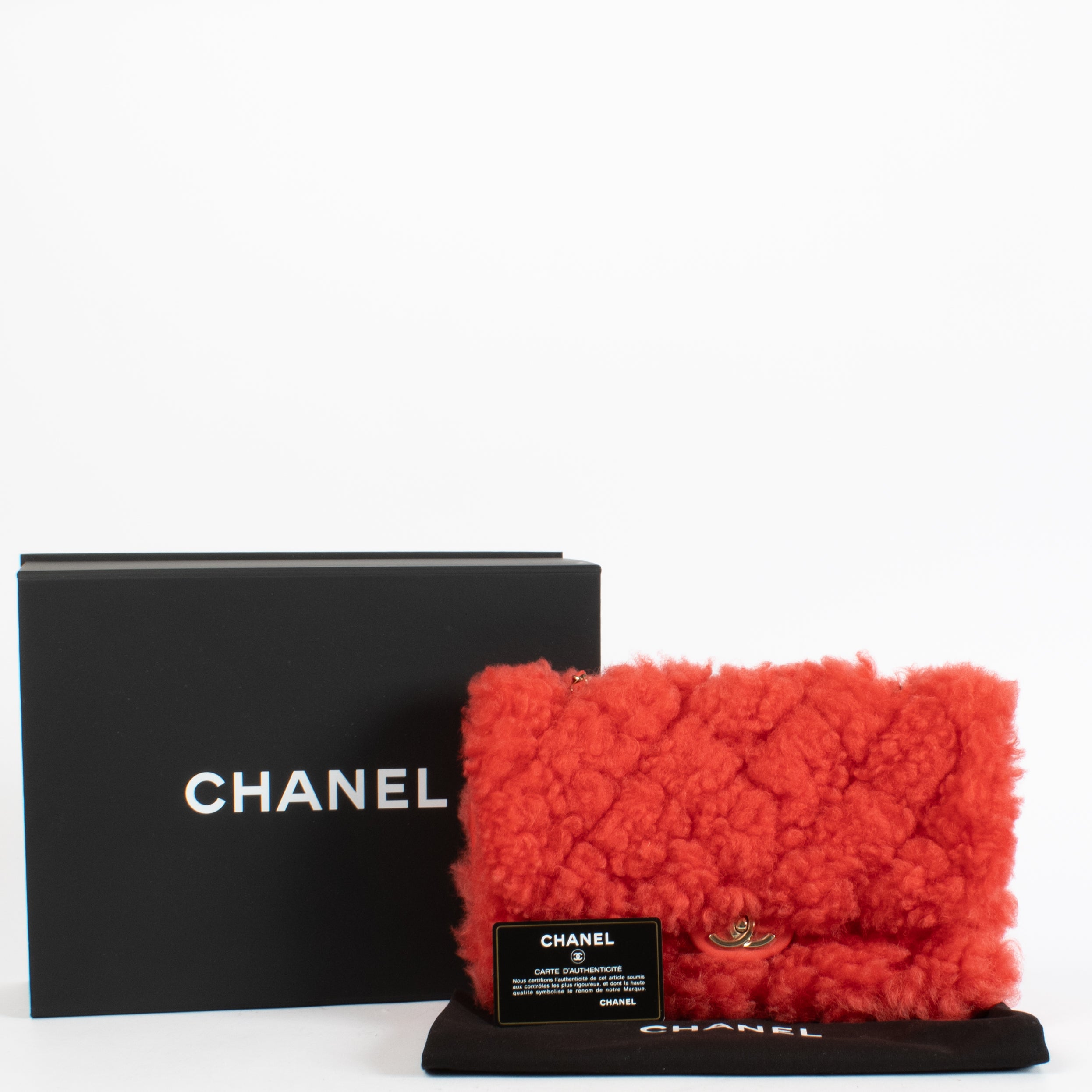Chanel Red Shearling Classic Flap Bag – Labellov