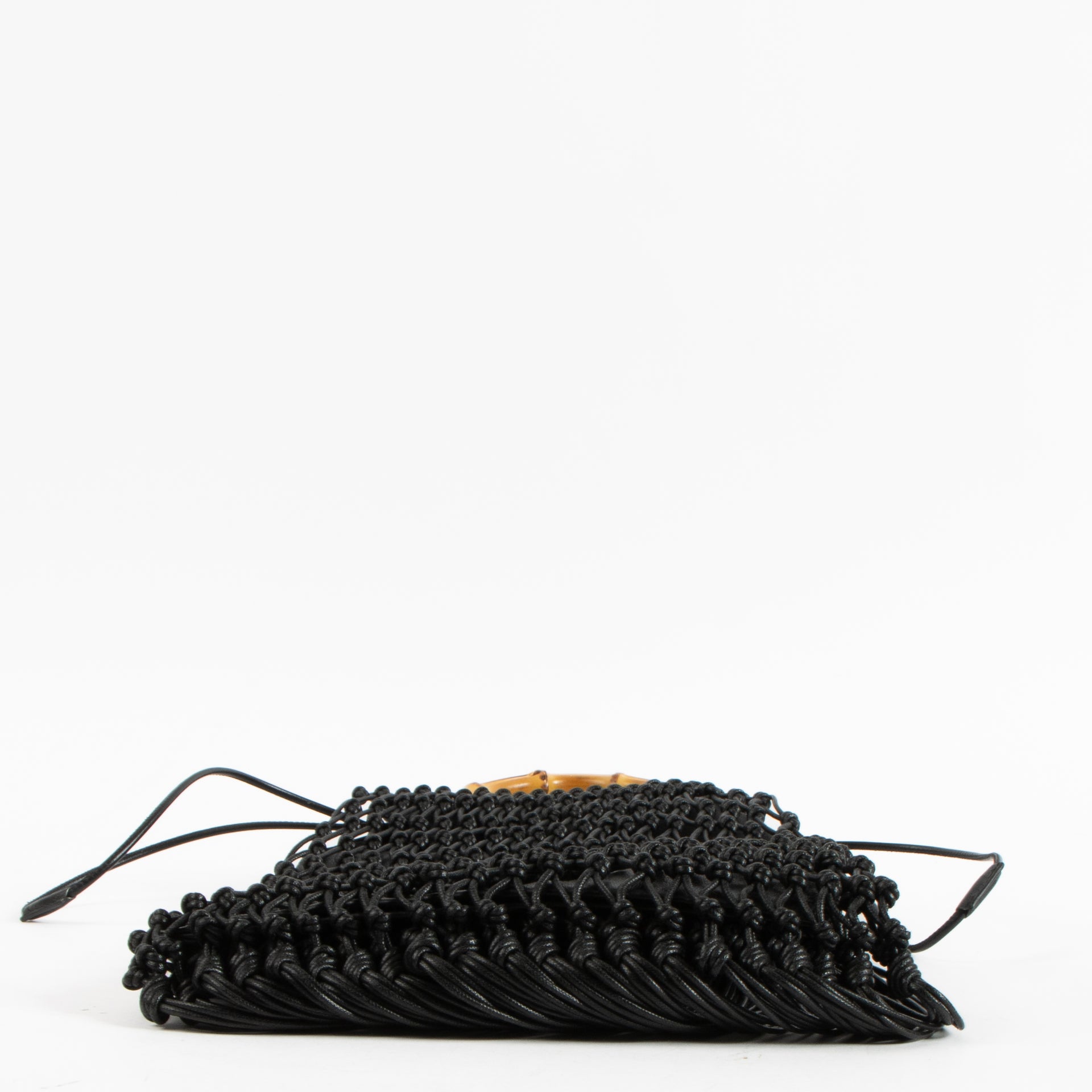 Jil Sander Bamboo Handle Macramé Fringe Bag
