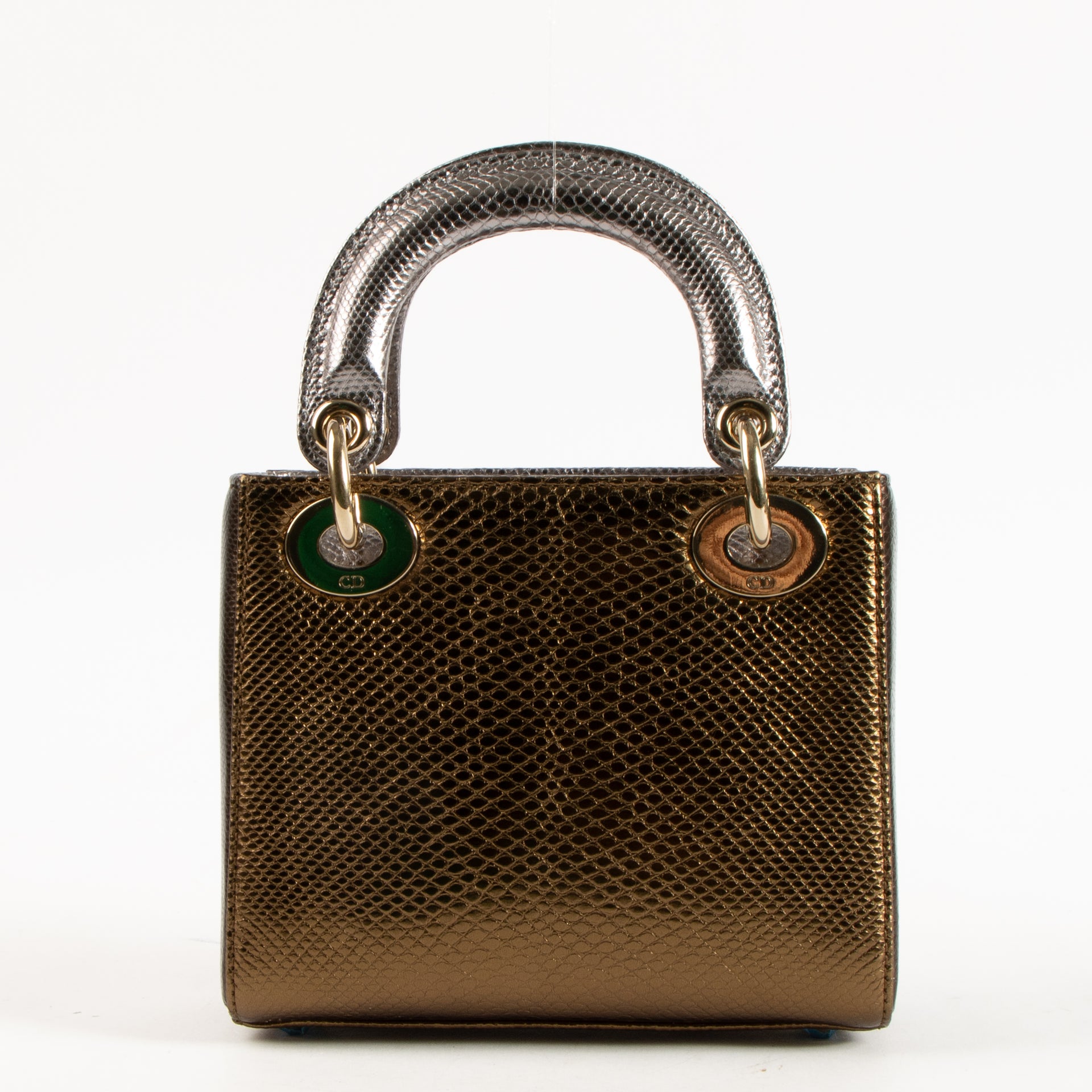Christian Dior Metallic Tricolor Karung Snakeskin Mini Lady Dior Bag