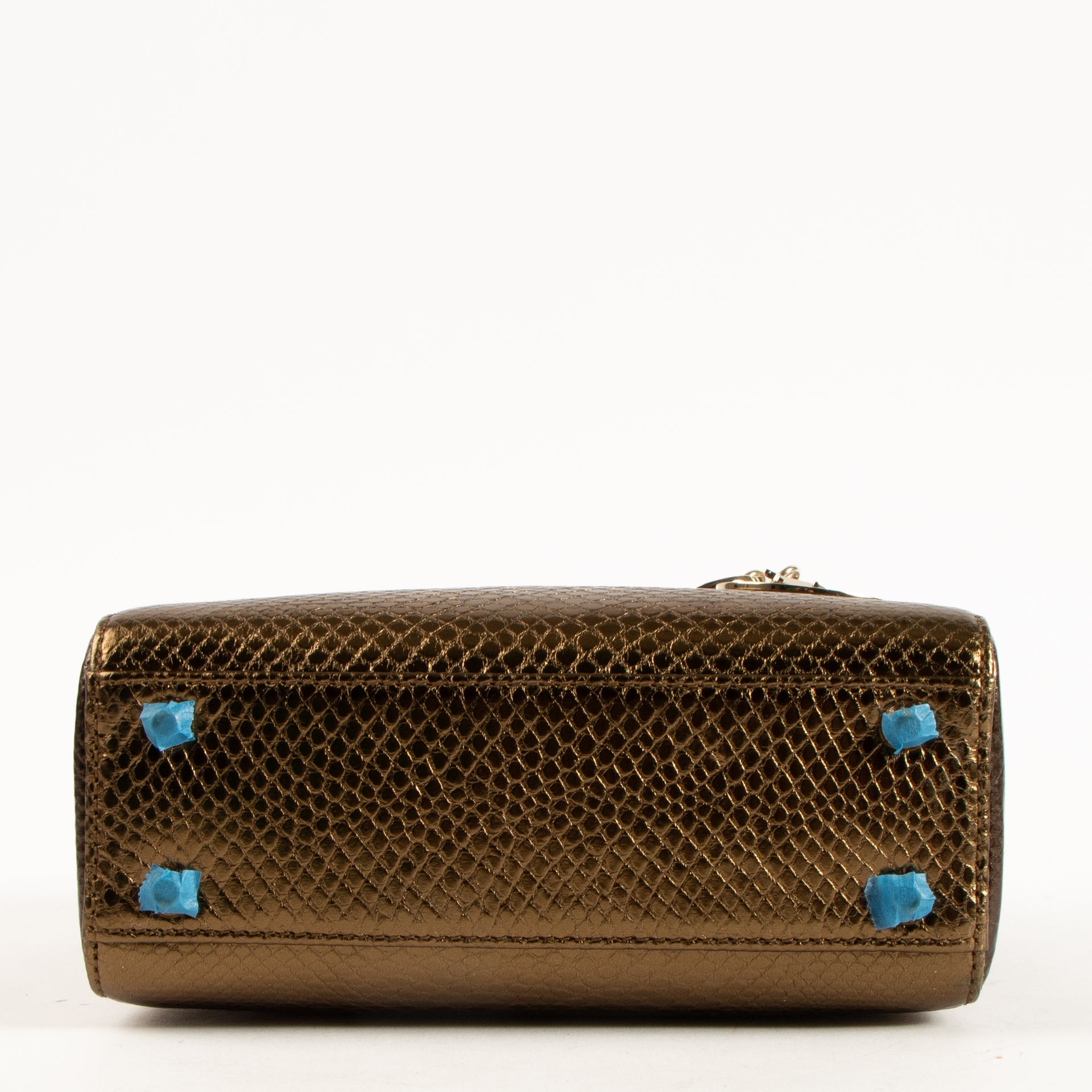 Christian Dior Metallic Tricolor Karung Snakeskin Mini Lady Dior Bag