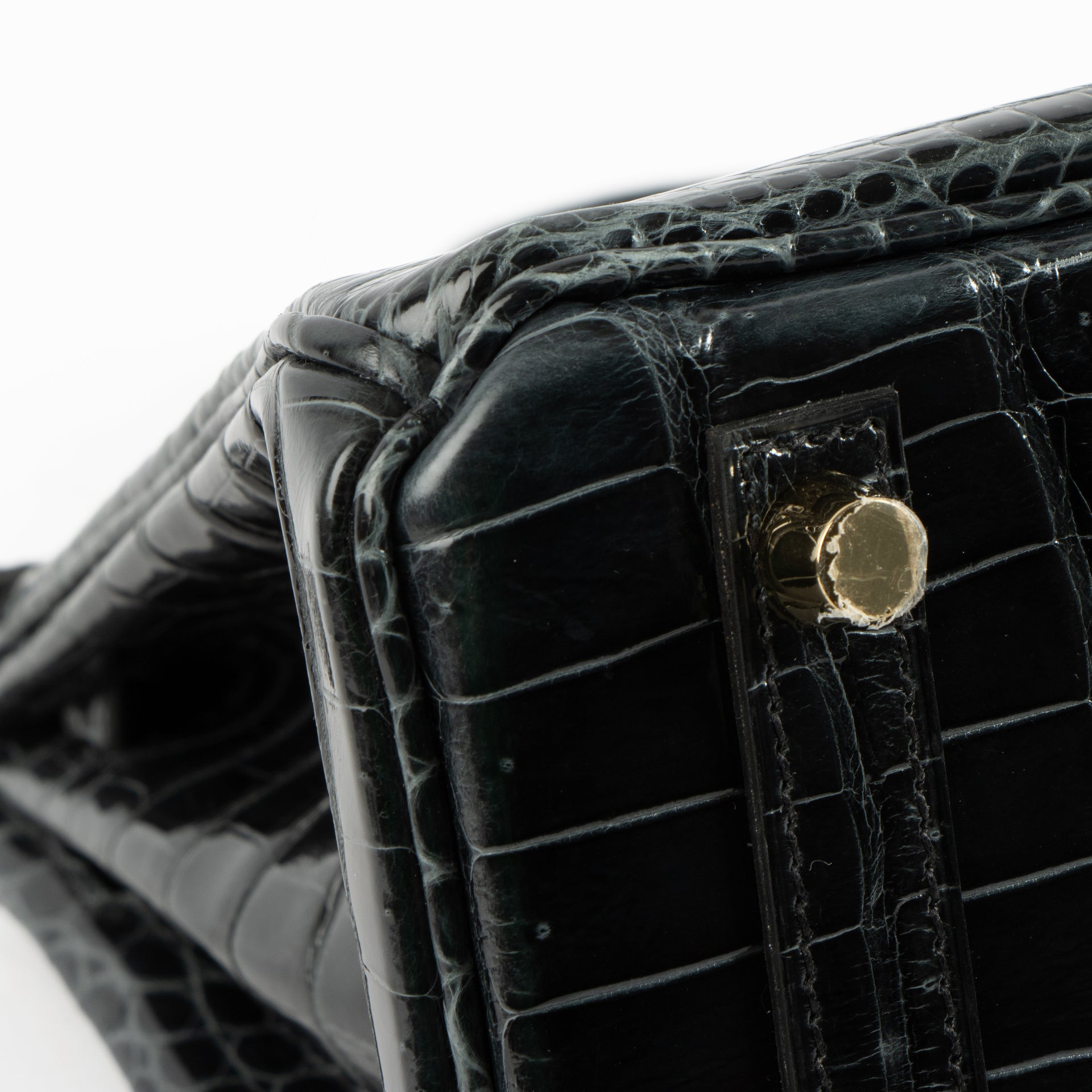 Hermès Birkin 25 Vert Rousseau Shiny Crocodile Porosus GHW