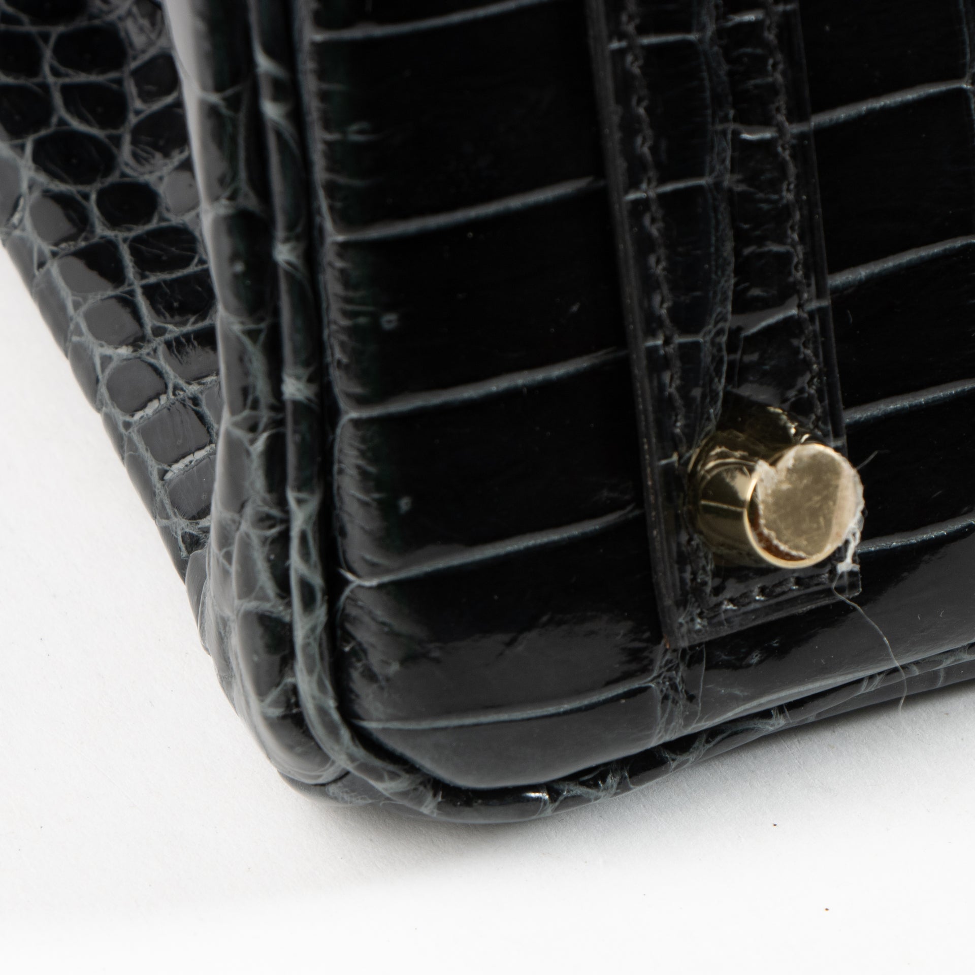 Hermès Birkin 25 Vert Rousseau Shiny Crocodile Porosus GHW