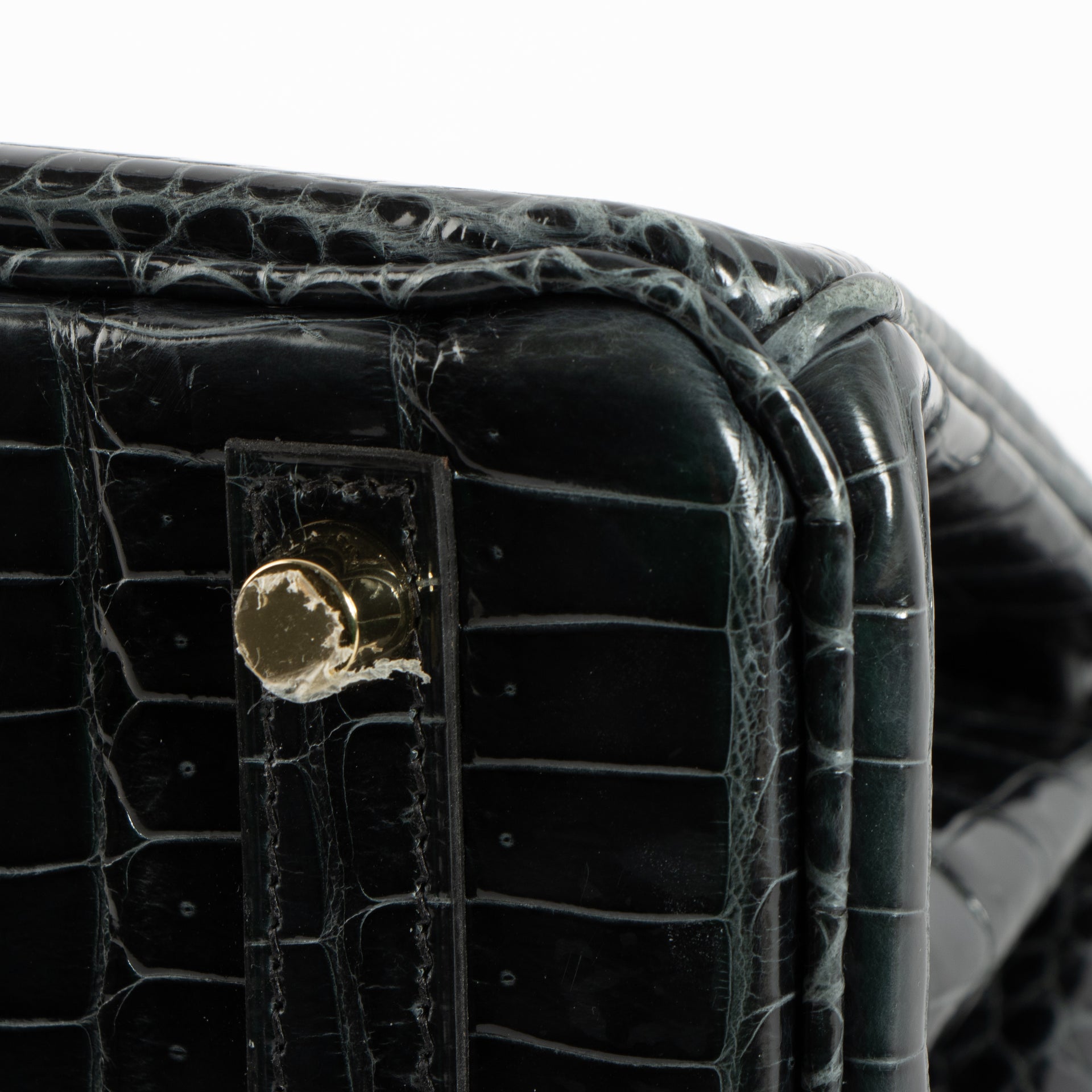 Hermès Birkin 25 Vert Rousseau Shiny Crocodile Porosus GHW