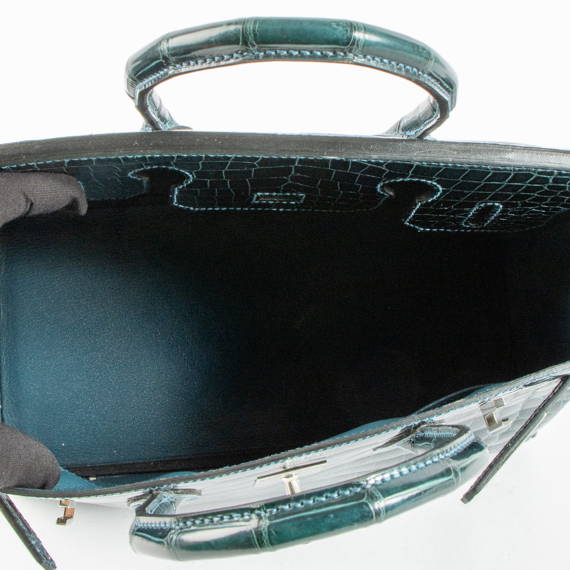 Hermès Birkin 30 Bleu Colvert Crocodile Porosus PHW