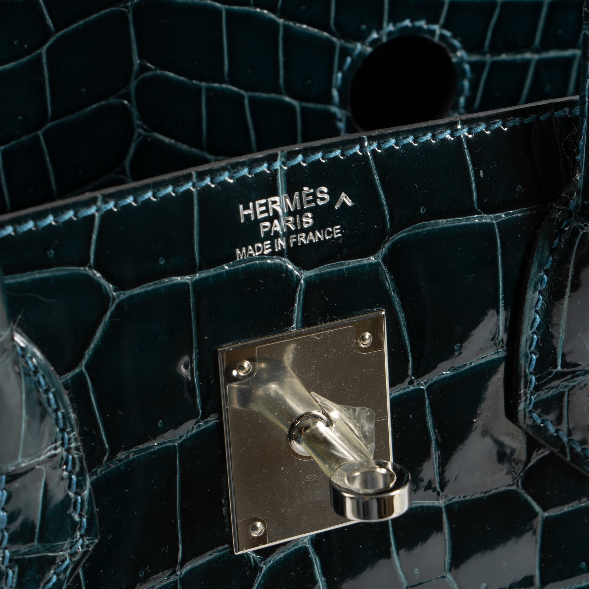 Hermès Birkin 30 Bleu Colvert Crocodile Porosus PHW