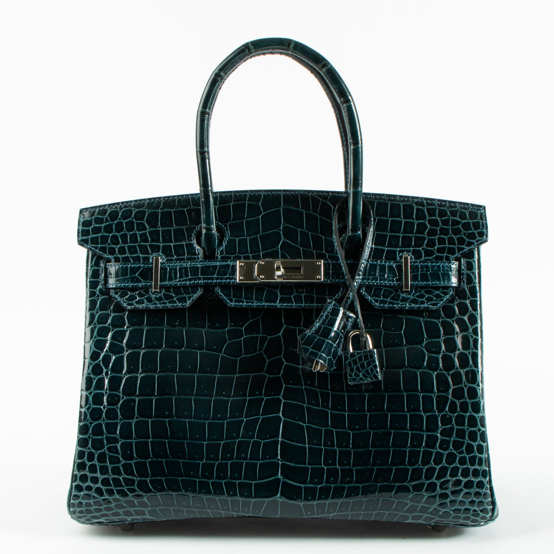 Hermès Birkin 30 Bleu Colvert Crocodile Porosus PHW