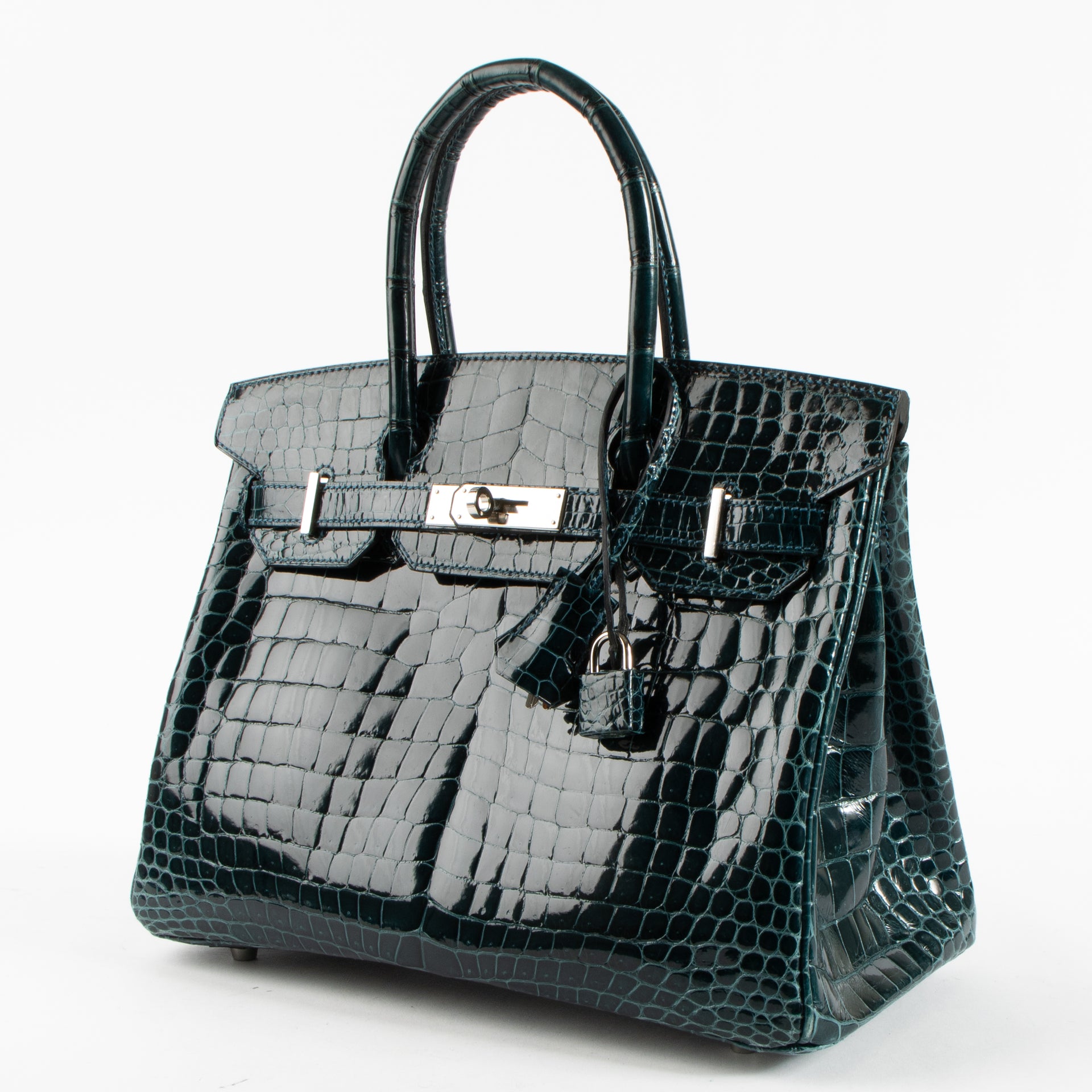 Hermès Birkin 30 Bleu Colvert Crocodile Porosus PHW