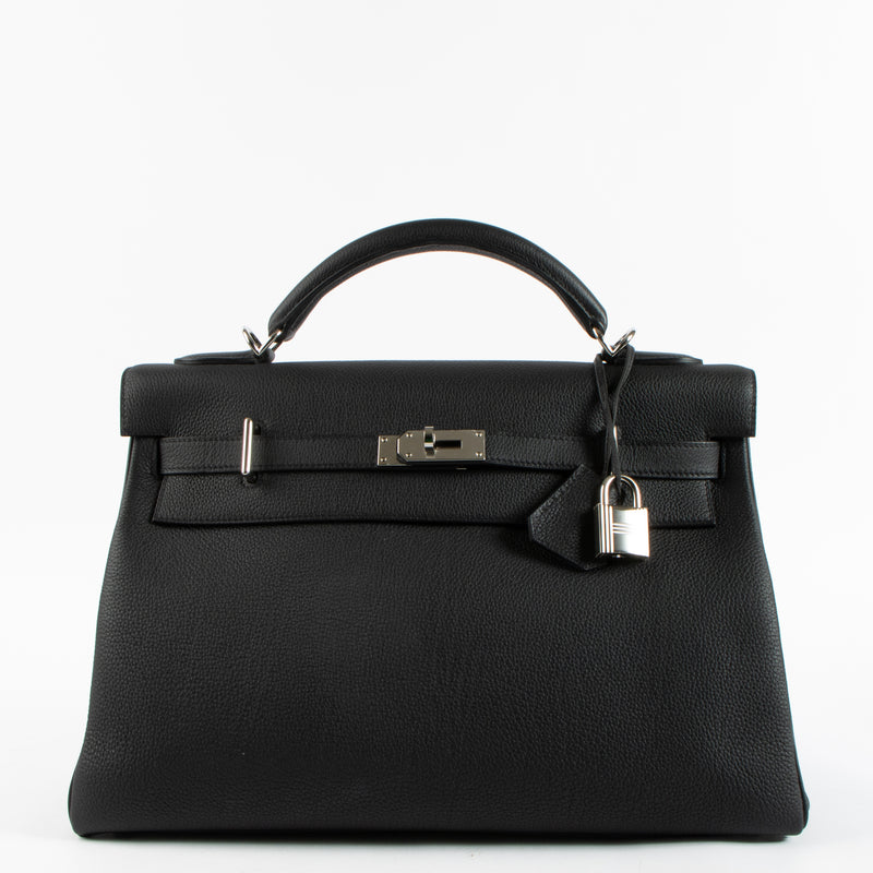 Hermès Kelly 42 Maxi Black Togo PHW