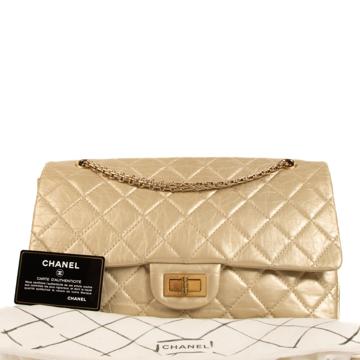 Chanel Light Gold Maxi 2.55 Bag
