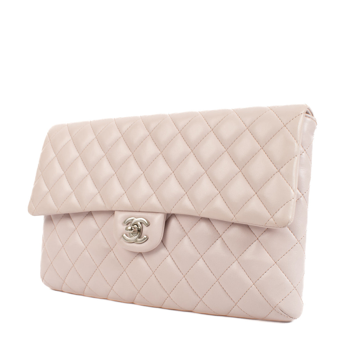 Pochette matelassée rose pâle Chanel