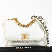 shop 100% authentic second hand Chanel White Shearling Medium Chanel 19 Bag on Labellov.com