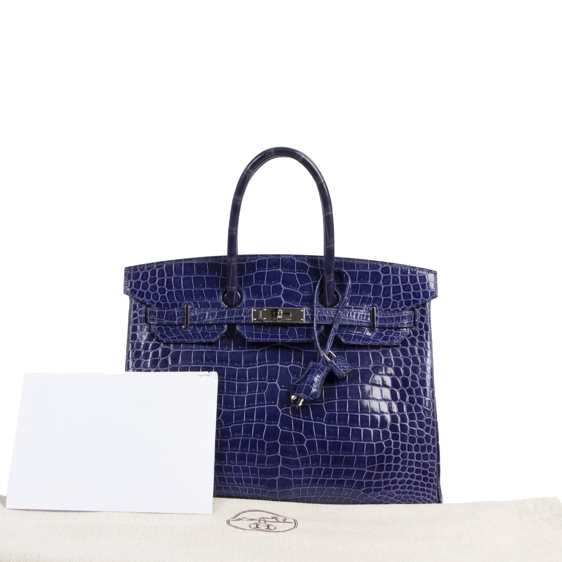 Hermès Birkin 35 Blue Electrique Crocodile Porosus PHW