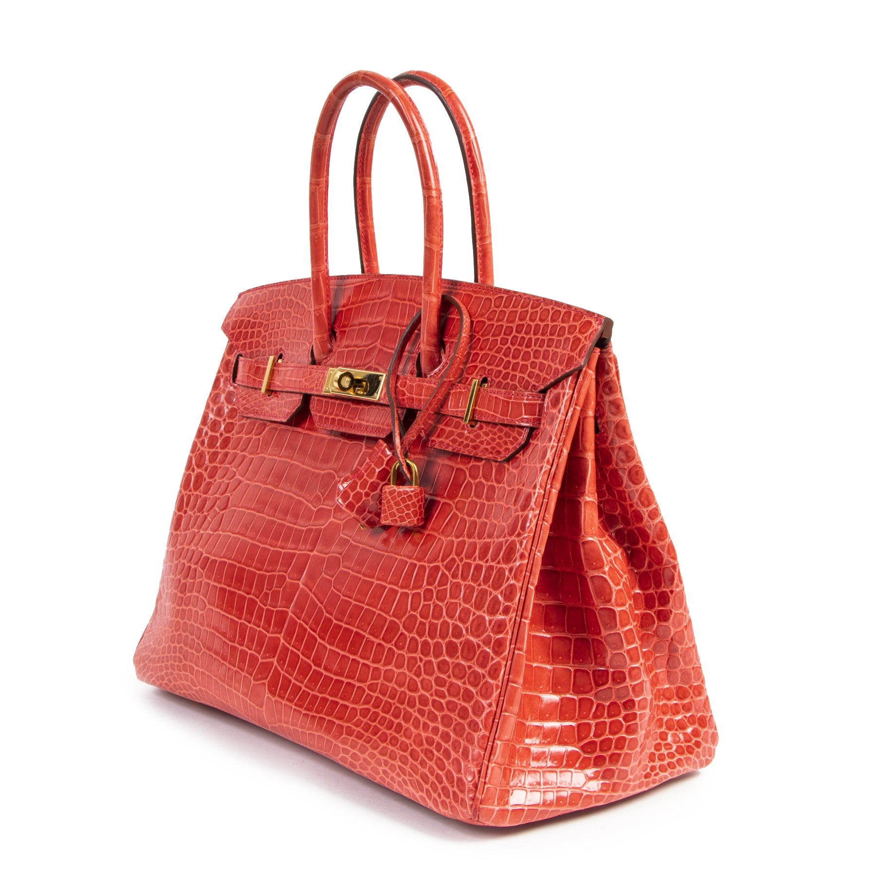 We buy and sell your authentic designer Hermès Birkin 35 Bougainvillier Crocodile Porosus GHW