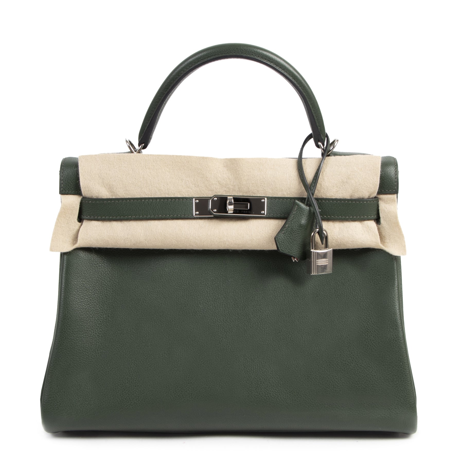 Hermès Kelly 32 Vert Anglais Veau Evercolor PHW