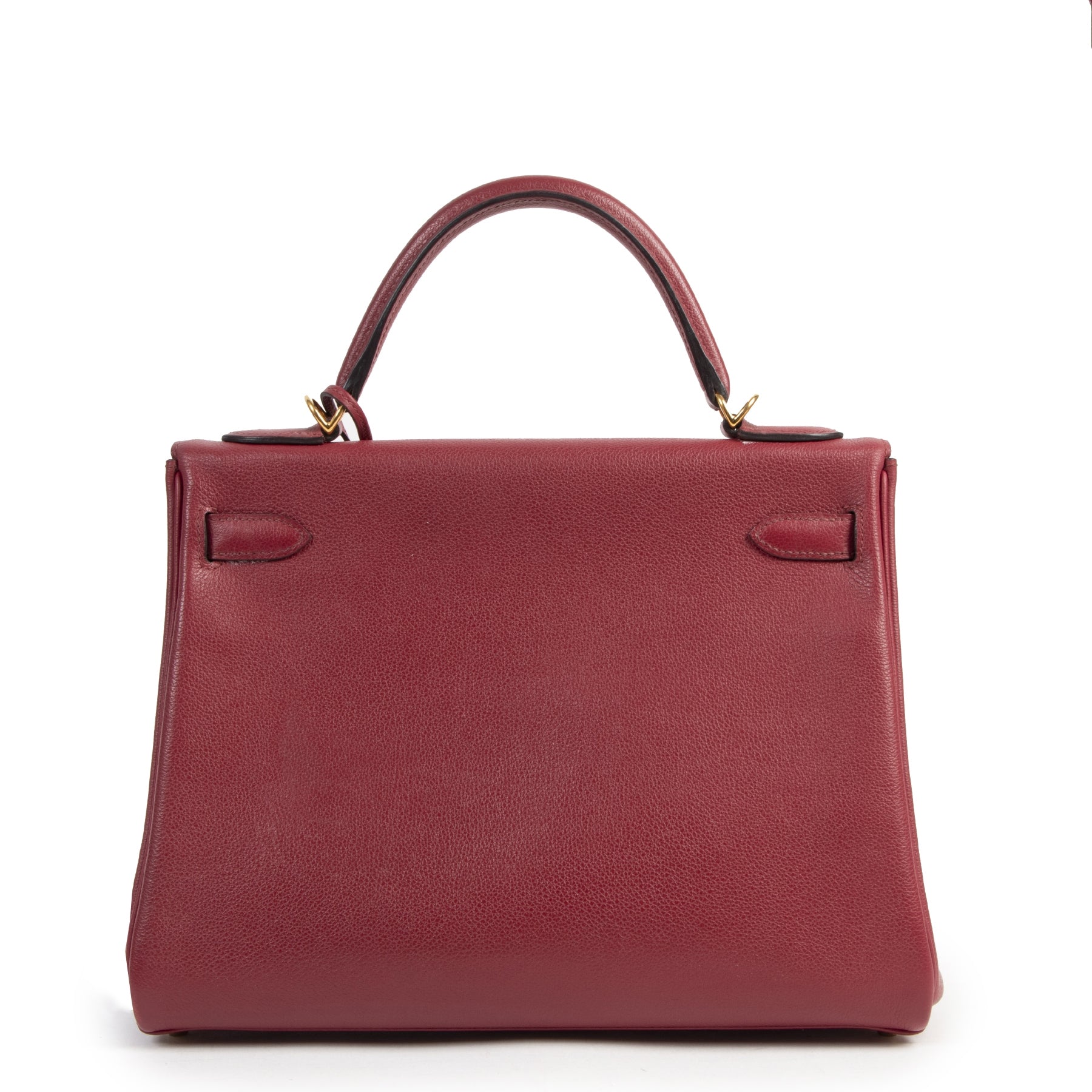 Hermès Kelly 32 Rouge Grenat Veau Evercolor GHW
