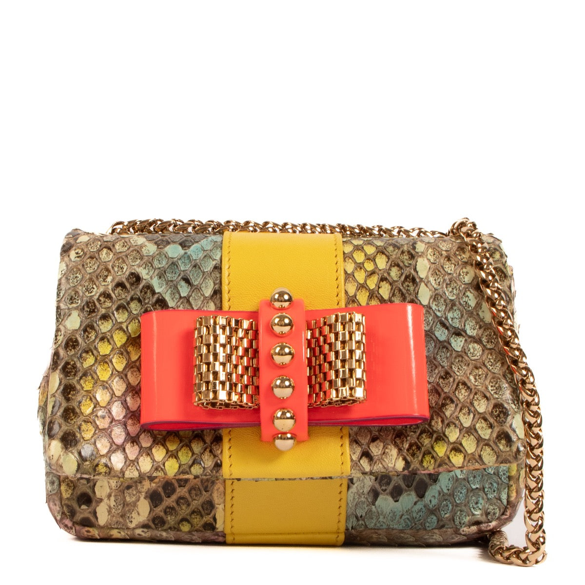 Sac bandoulière mini Christian Louboutin Python Sweet Charity