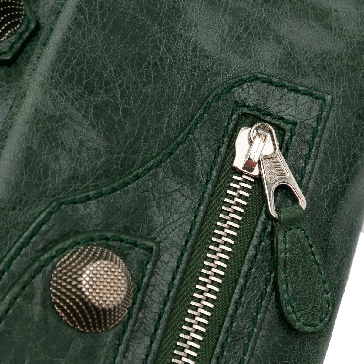 Balenciaga Green Envelope Clutch Bag