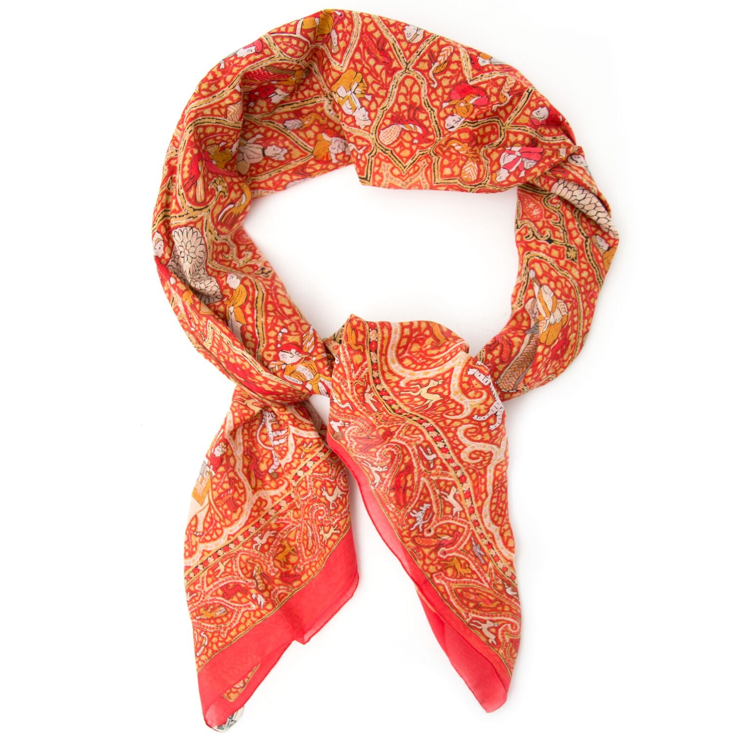 Prachtige oranje pareo van Hermès