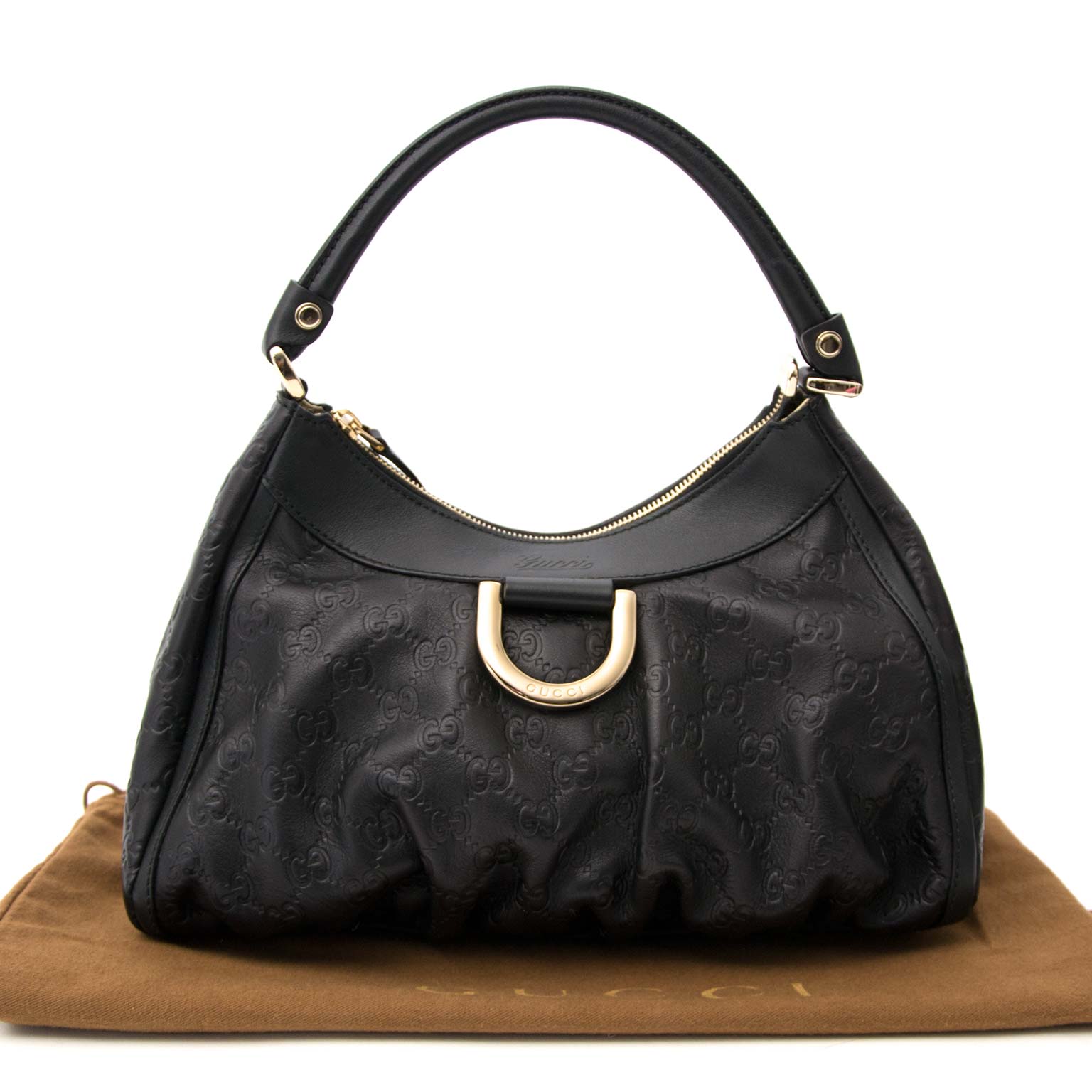 Gucci Guccissima Black Monogram Shoulder Bag
