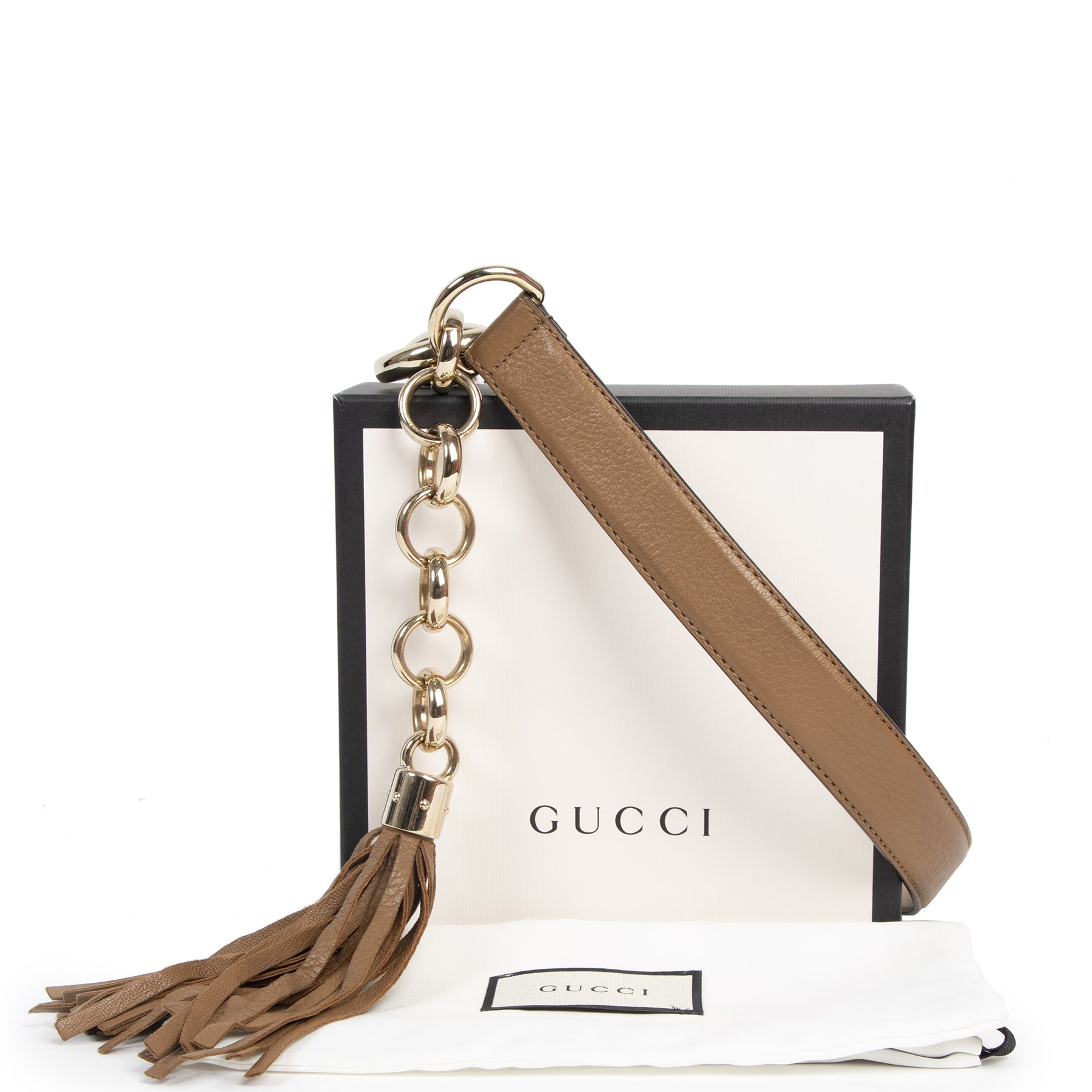 Authentic secondhand Gucci Camel Leather Horsebit Tassel Belt - Size 85 designer accessories brands fashion luxury vintage webshop safe secure online shopping