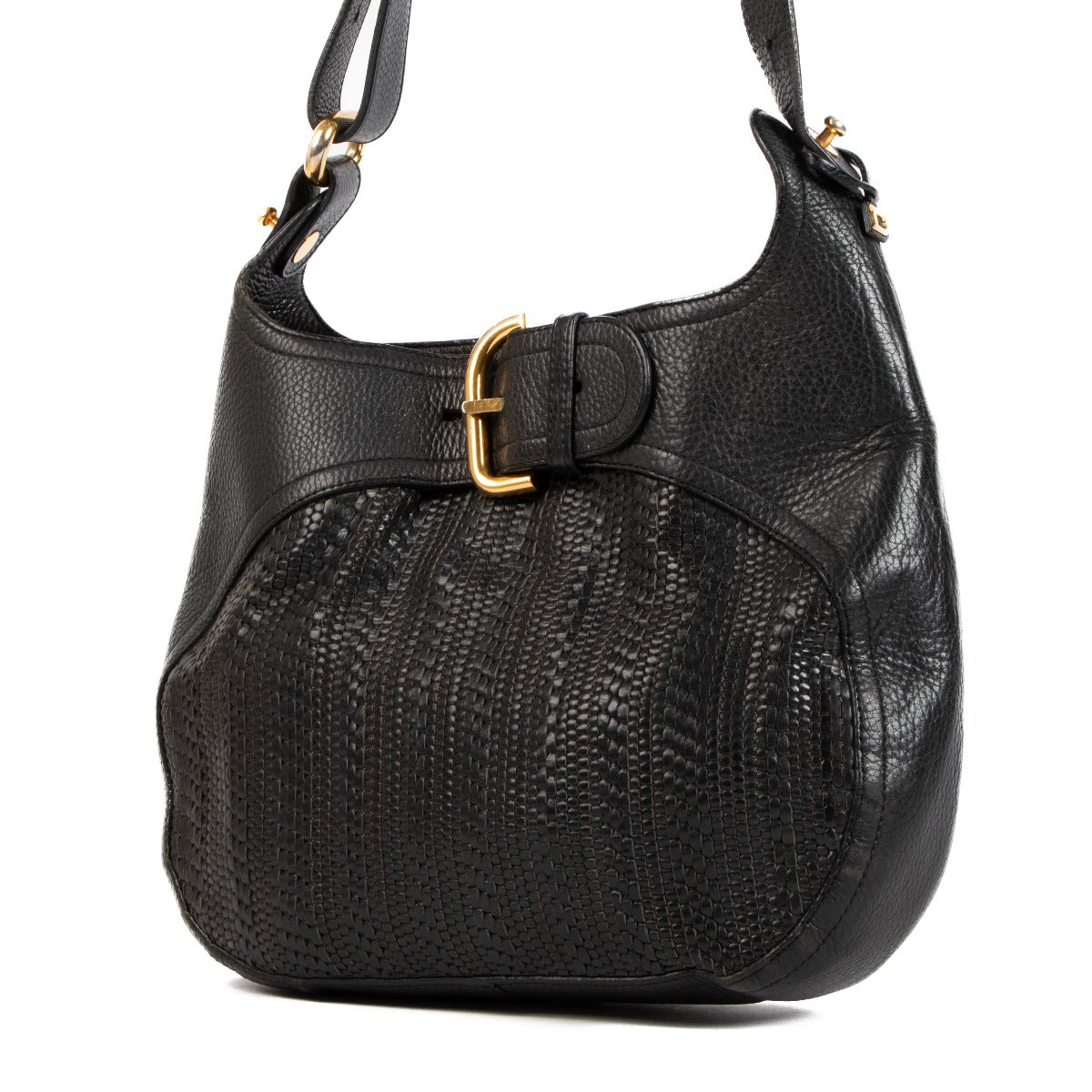 Delvaux Black Chardonnay Toile De Cuir Crossbody Bag