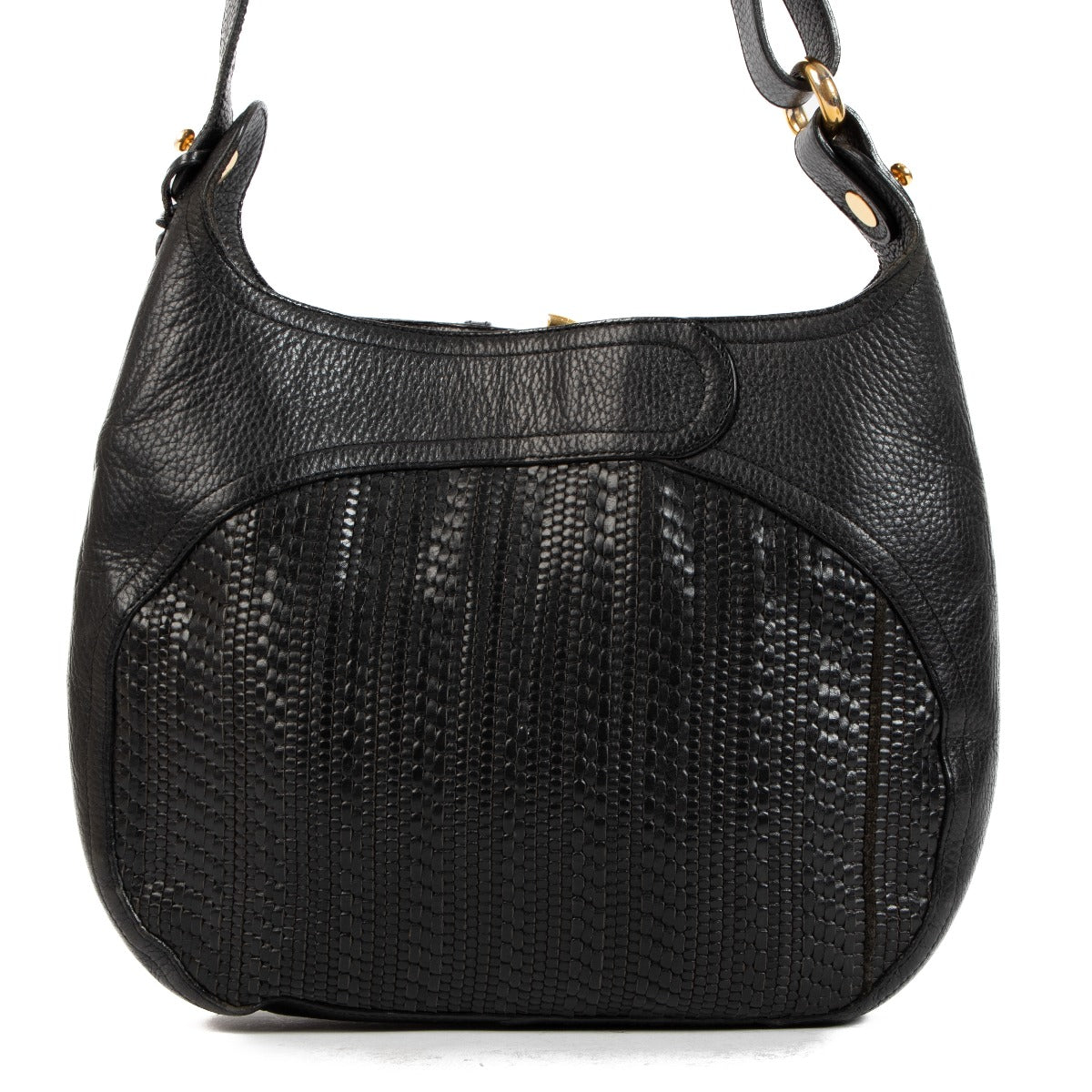 Sac bandoulière Delvaux en toile de cuir Chardonnay noir