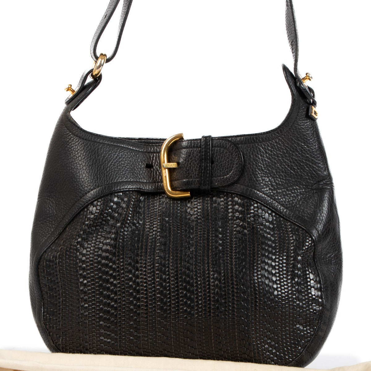 Delvaux Black Chardonnay Toile De Cuir Crossbody Bag