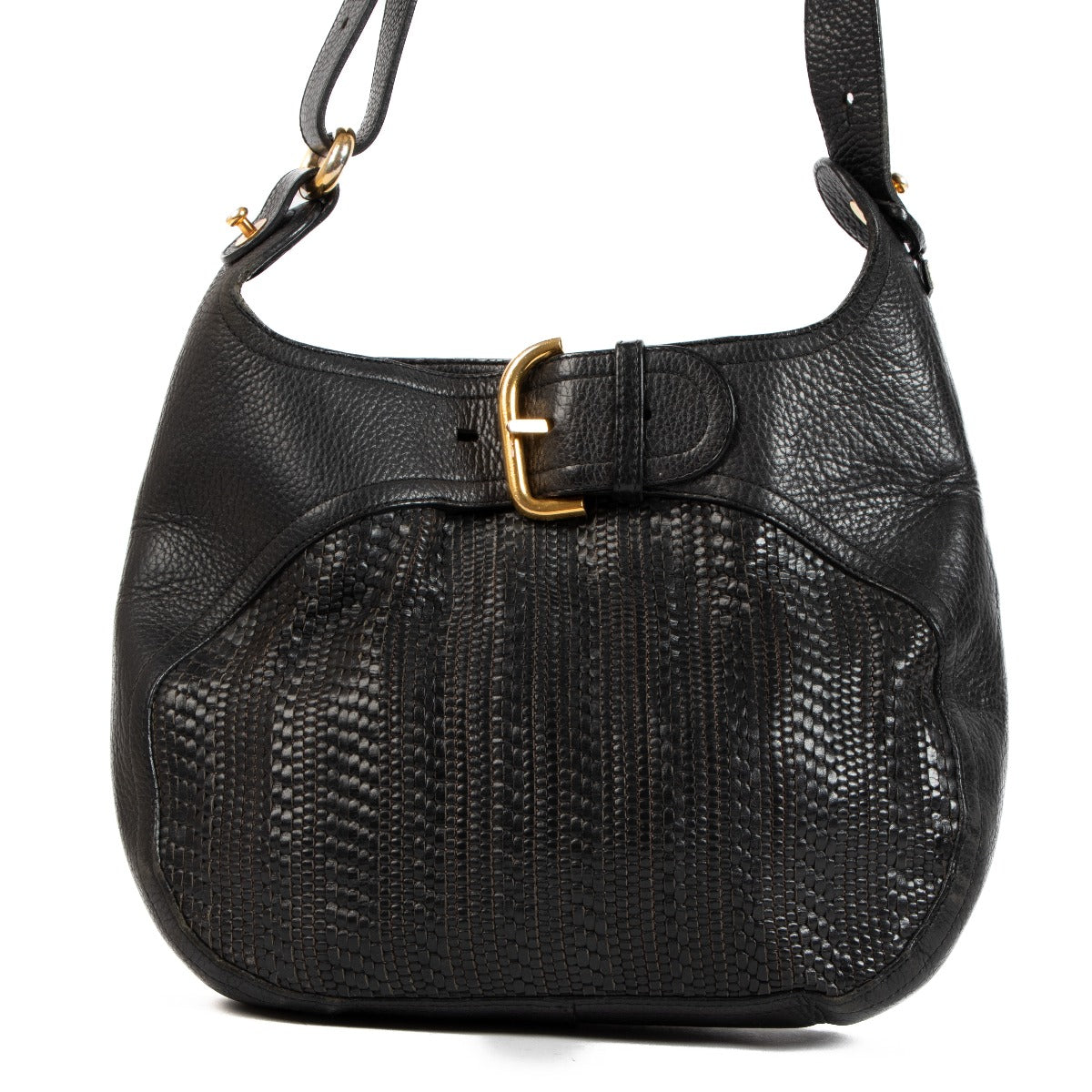 Delvaux Black Chardonnay Toile De Cuir Crossbody Bag