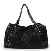 Chanel Black rock chain shopper tote bag