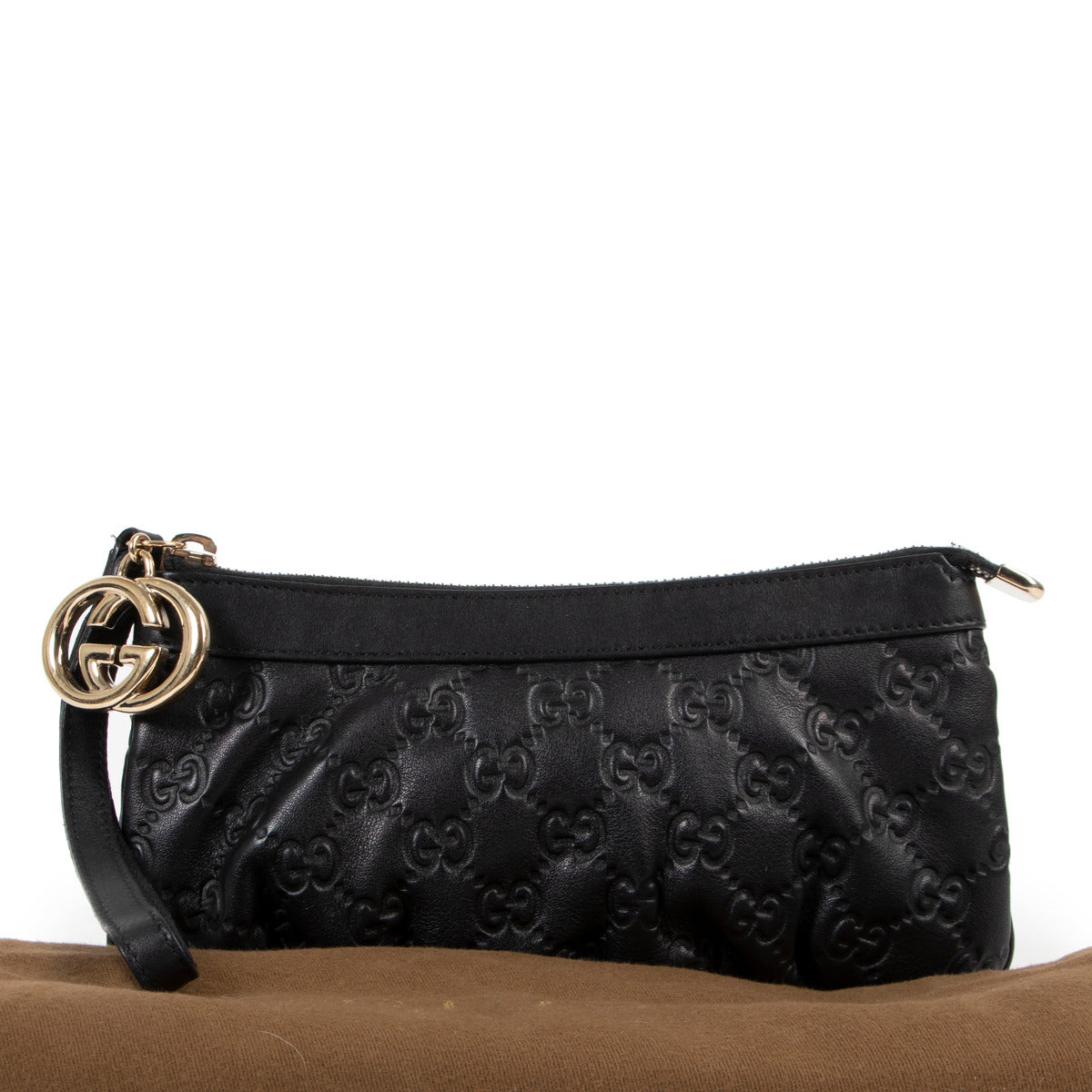 Gucci Black Guccissima Wallet Pouch