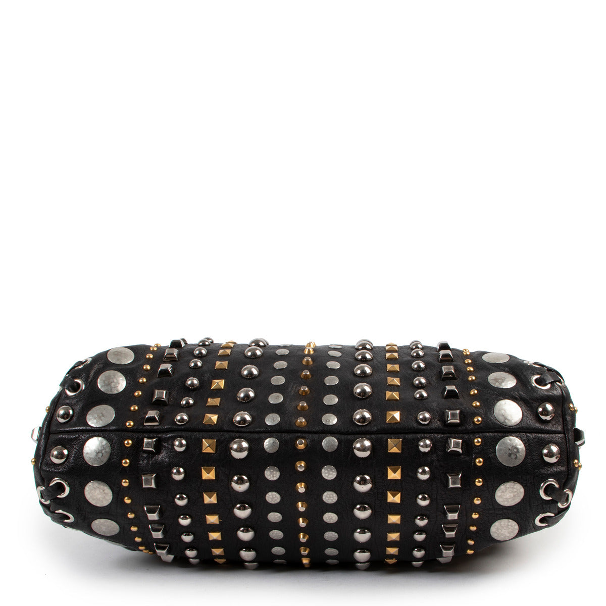 Miu Miu Zwarte Schoudertas Met All-Over Studs